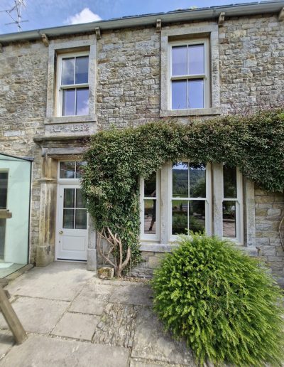 Beautiful Bespoke Handcrafted Accoya Timber Doors and Sliding Sash Windows, manufactured in our Rylstone Workshop, near Skipton, Installed in Burnsall, Yorkshire Dales