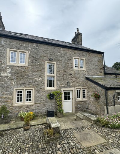 Beautiful Bespoke Wooden Accoya Timber heritage Windows with slimline glass. Handmade in our Rylstone Workshop, near Skipton installed in chipping, Ribble Valley