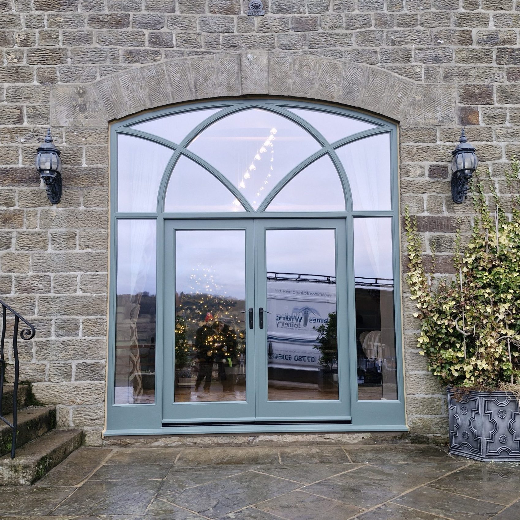 Bespoke Accoya Timber Feature Door, Handcrafted in Rylstone, Skipton, Installed in Darley, near Ripon