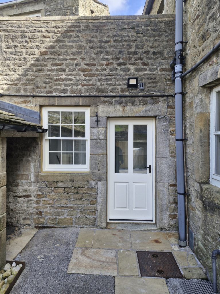 Bespoke Timber Accoya Entrance Door, Manufactured in our Rylstone Workshop near Skipton and Installed in Burnsall, Craven, Yorkshire Dales