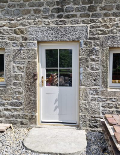 Bespoke Timber Accoya Entrance Door and Flush Casement Windows, Manufactured in our Rylstone Workshop near Skipton and Installed in Darley, Harrogate