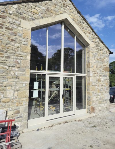 Bespoke Timber Accoya Feature Entrance Door, including Accoya French Doors Manufactured in our Rylstone Workshop near Skipton and Installed in Ribble Valley