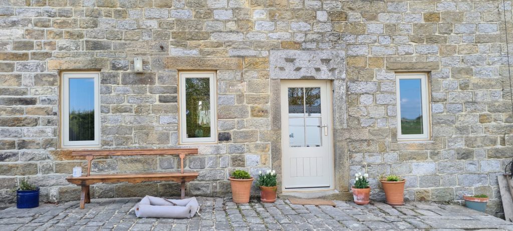 Bespoke Accoya Flush Casement Windows and Timber Accoya Door, Manufactured in Rylstone, near Skipton, fit in Nidderdale near Harrogate