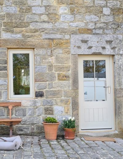 Bespoke Timber Accoya Flush Casement Windows and Timber Accoya Door, Manufactured in Rylstone, near Skipton, fit in Dacre near Harrogate