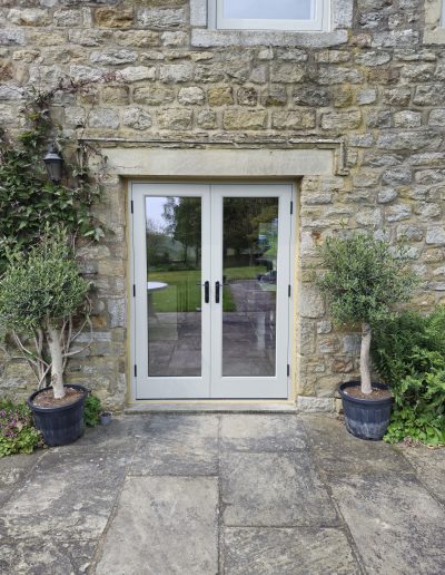Bespoke Timber Accoya French Doors, Manufactured in our Rylstone Workshop near Skipton and Installed in Kettlewell, Craven, Yorkshire Dales