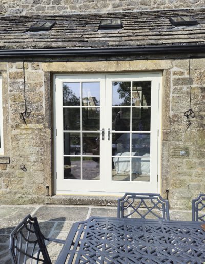 Bespoke Timber Accoya French Doors & Windows with Georgian Bars, Manufactured in our Rylstone Workshop near Skipton and Installed in the Yorkshire Dales