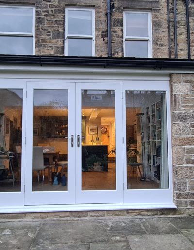 Bespoke Timber Accoya French Patio Doors, Manufactured in our Rylstone workshop, Skipton, installed in Leybrun, Wensleydale