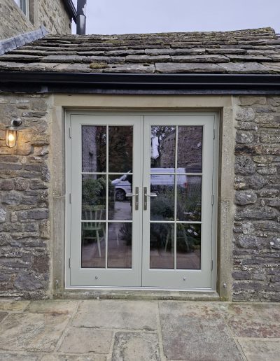Bespoke Timber Accoya Patio Doors, Manufactured in our Rylstone Workshop near Skipton and Installed in Linton, Craven, Yorkshire Dales