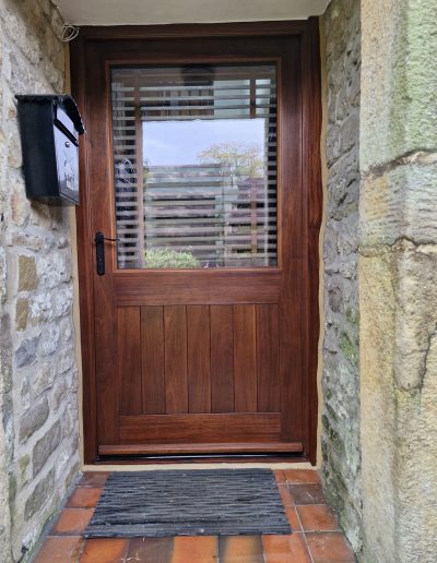 Bespoke Timber Hardwood Door Manufactured in our Rylstone Workshop near Skipton and installed in Dacre, Near Harrogate