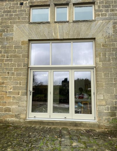 Bespoke Timber Hardwood Frame with Bifolding Doors Manufactured in our Rylstone Workshop in the Yorkshire Dales & Installed in Skipton