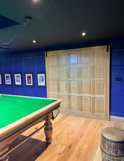 Bespoke Timber Oak Feature Internal Door , Manufactured in our Rylstone Workshop near Skipton and Installed in Grassington, Craven, Yorkshire Dales