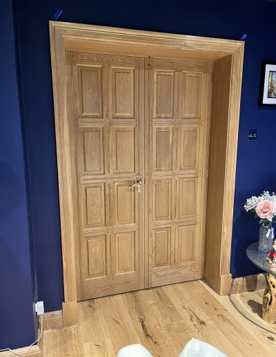 Bespoke Timber Oak Feature Internal Doors, Manufactured in our Rylstone Workshop near Skipton and Installed in Grassington, Craven Yorkshire Dales