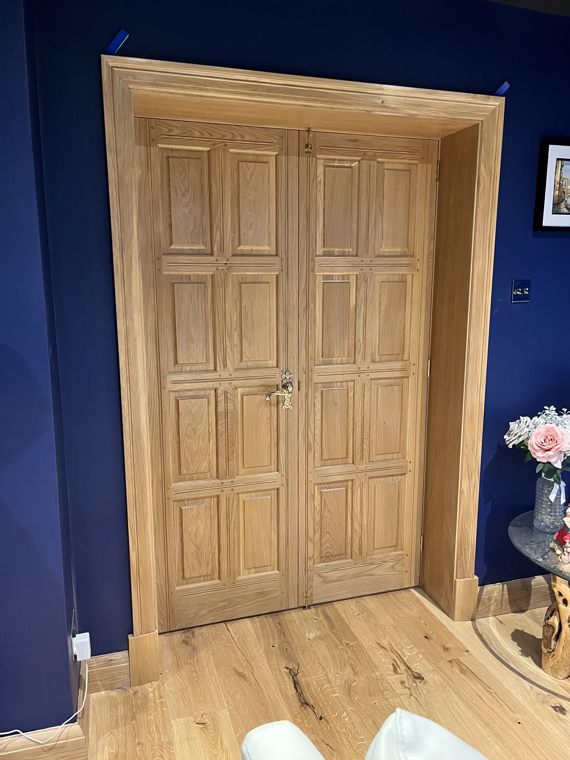 Bespoke Timber Oak Feature Internal Doors, Manufactured in our Rylstone Workshop near Skipton and Installed in Grassington, Craven Yorkshire Dales