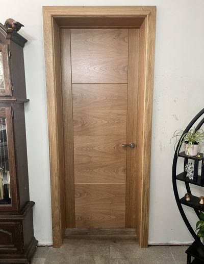 Bespoke Timber Oak Internal Door, Manufactured in our Rylstone Workshop near Skipton and Installed in Kirkhammerton near York