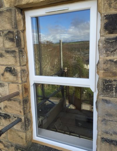 Bespoke Timber Wooden Accoya Replacement Mock Sash Window. Manufactured in our Rylstone Workshop near Skipton. Installed in Easingwold