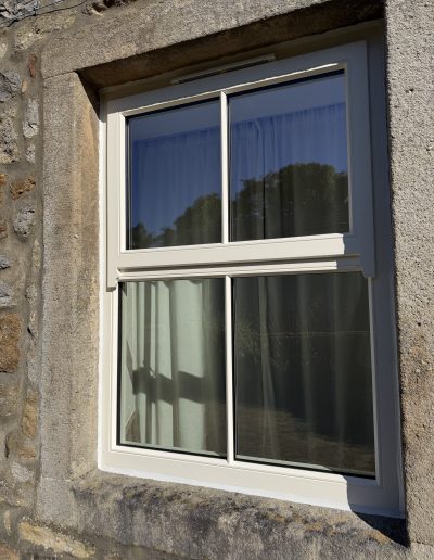 Bespoke Timber Wooden Accoya Replacement Mock Sash Window. Manufactured in our Rylstone Workshop near Skipton. Installed in Hebden Bridge