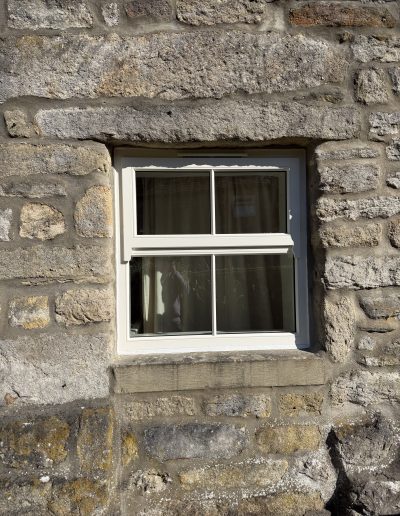 Bespoke Timber Wooden Accoya Replacement Mock Sash Window. Manufactured in our Rylstone Workshop near Skipton. Installed in Ingleton, Settle