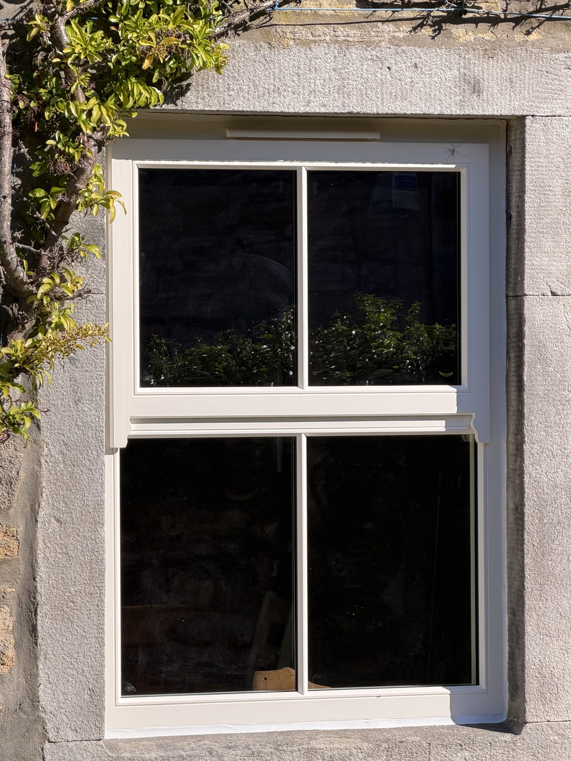 Bespoke Timber Wooden Accoya Replacement Mock Sash Window. Manufactured in our Rylstone Workshop near Skipton. Installed in Windermere, south lake district, cumbria,