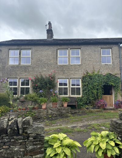 Bespoke Timber Wooden Accoya Replacement Mock Sash Windows. Manufactured in our Rylstone Workshop near Skipton. Installed in Reeth, Upper Wensleydale