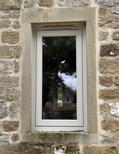 Bespoke Wooden Accoya Timber Flush Casement Windows featuring Georgian Bars. Handmade in our Rylstone Workshop, near Skipton installed near Clitheroe, Ribble Valley
