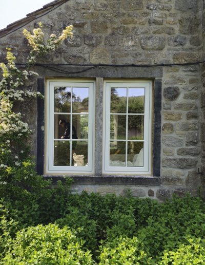 Bespoke Wooden Accoya Timber Flush Casement Windows featuring Georgian Bars. Handmade in our Rylstone Workshop, near Skipton installed near Clitheroe, Ribble Valley