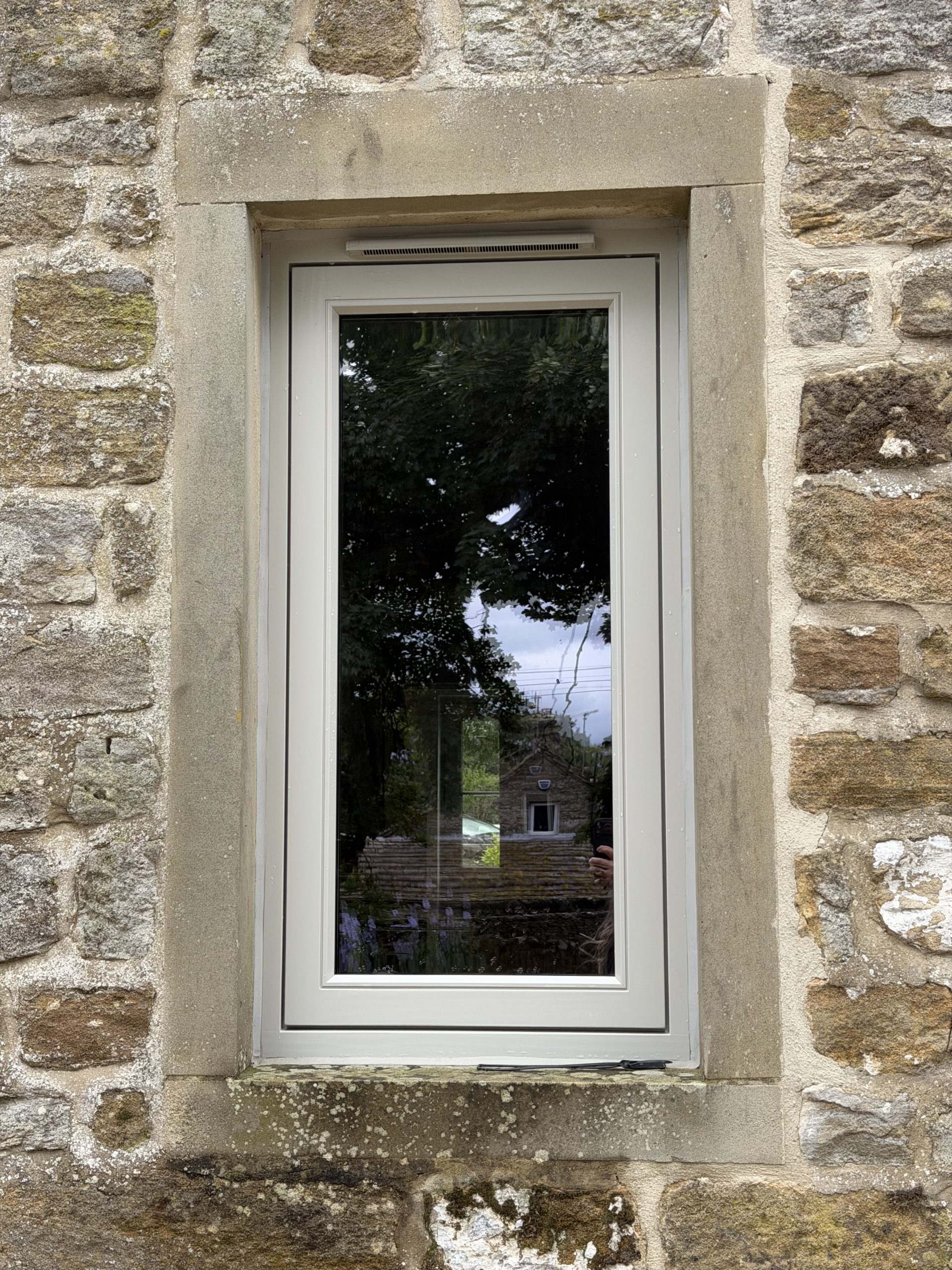 Bespoke Wooden Accoya Timber Flush Casement Windows featuring Georgian Bars. Handmade in our Rylstone Workshop, near Skipton installed near Clitheroe, Ribble Valley