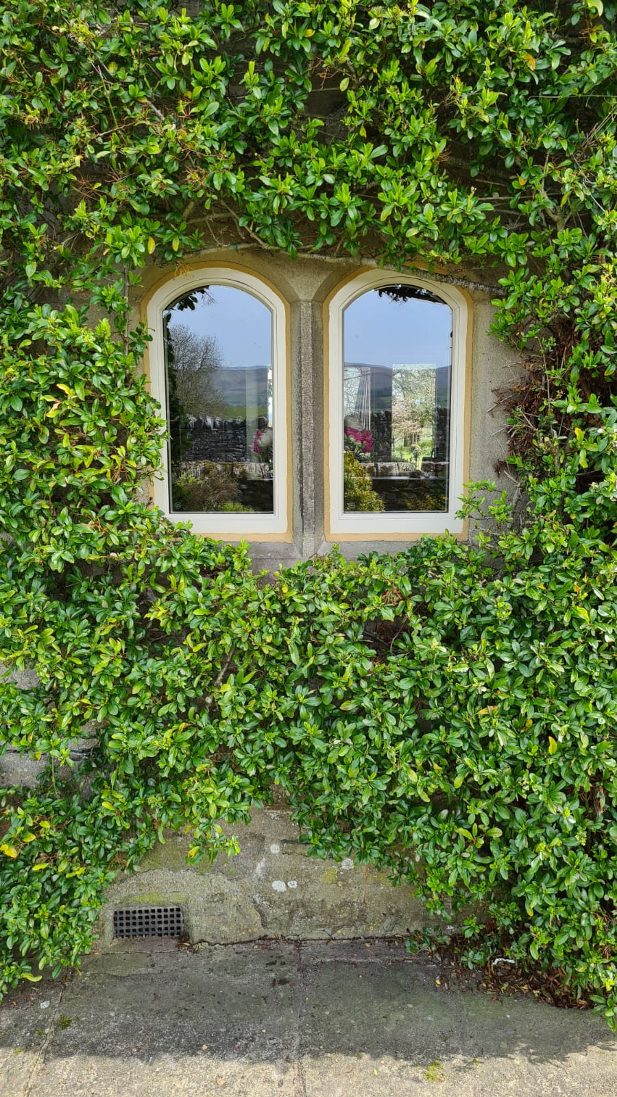 Bespoke Wooden Accoya Timber Windows with curved head. Handmade in our Rylstone Workshop, near Skipton installed in Calton, Craven, Yorkshire Dales