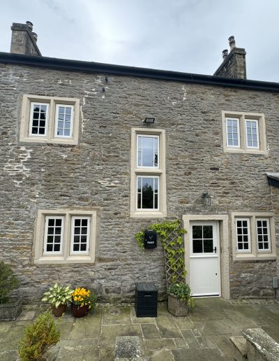 Bespoke Wooden Accoya Timber heritage Casement windows with heritgae double glazing. Handmade in our Rylstone Workshop, near Skipton installed in chipping, Ribble Valley