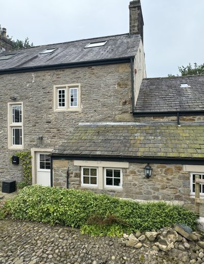 Bespoke Wooden Accoya Timber heritage Windows with slimline glass. Handmade in our Rylstone Workshop, near Skipton installed in chipping, Ribble Valley