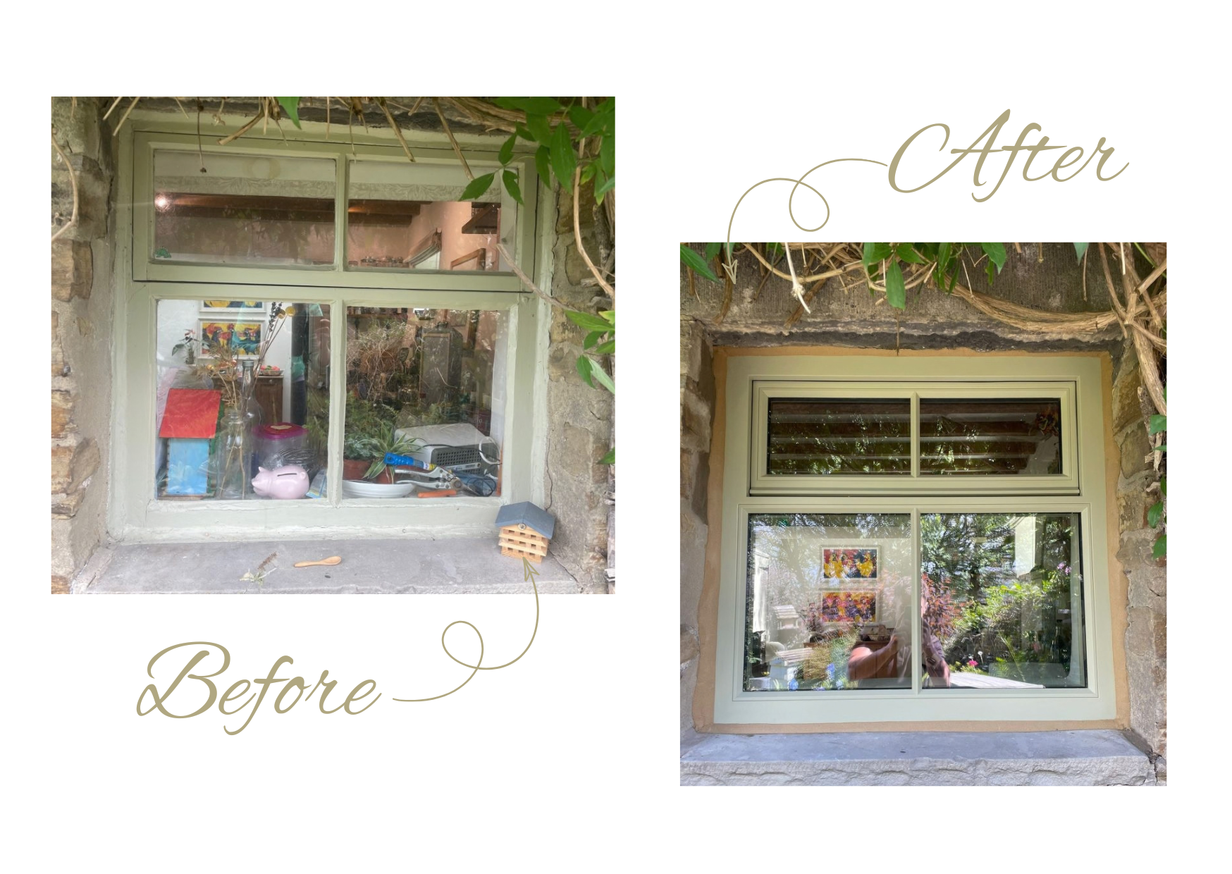 Before and After of Hopper Window in Ilkley, near Harrogate