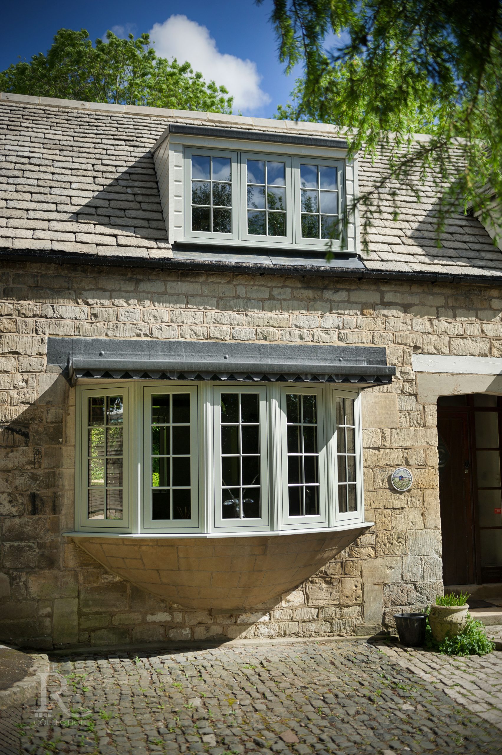 Bespoke Wooden Accoya Timber Flush Casement Windows featuring Georgian Bars. Handmade in our Rylstone Workshop, near Skipton installed near Clitheroe, Ribble Valley