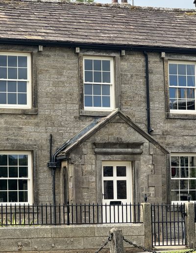 Full house of heritage accoya timber sliding sash windows. Manufactured in our Rylstone Workshop near Skipton and Installed in Burnsall, Craven, Yorkshire Dales