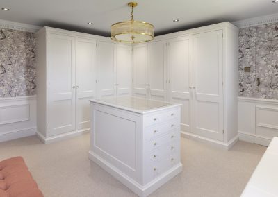 Luxury Bespoke Handcrafted Dressing Room made in yorkshire dales workshop, near Skipton, fitted in Cracoe, Craven