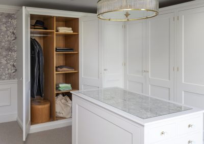 Luxury Bespoke Handcrafted Dressing Room open- made in yorkshire dales workshop, near Skipton, fitted in Cracoe, Craven