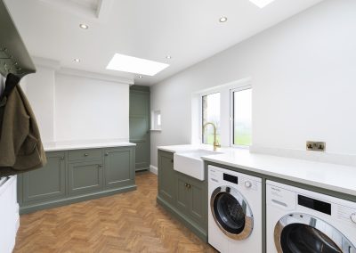 Luxury Bespoke Handcrafted Utility Room made in yorkshire dales workshop, near Skipton, fitted in Glasshouses, Nidderdale