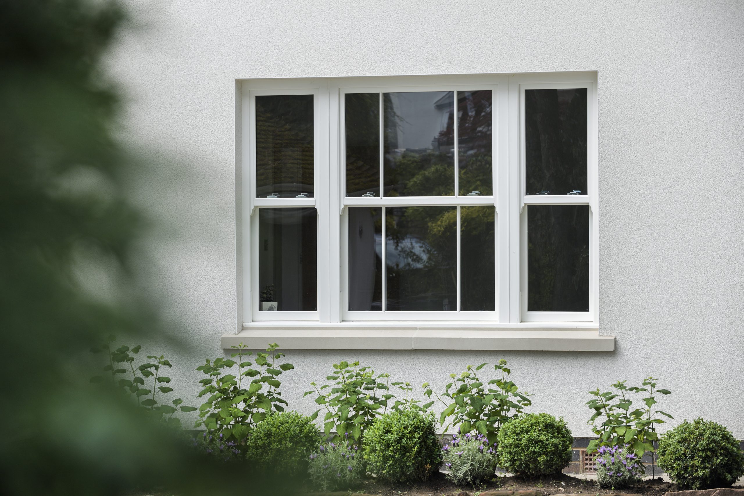 Bespoke Wooden Accoya Timber Sliding Sash Bay Windows. Handmade in our Rylstone Workshop, near Skipton installed in Burnsall, Craven Yorkshire Dales