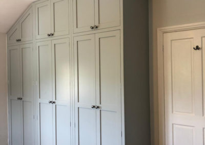 Bespoke Timber Wooden Made-to-measure Fitted Wardrobes. Handcrafted in our Rylstone Workshop near Skipton, Ilkley, Harrogate, Settle. Installed in Pateley Bridge, Nidderdale, Near Ripon. Millybell Interiors.