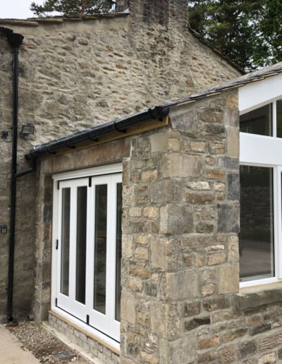 Bespoke Wooden Bi-Fold Doors and in extension in Kettlewell, Skipton, Yorkshire Dales