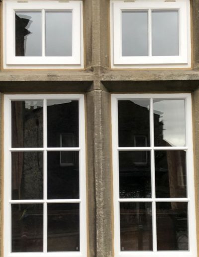 Bespoke Timber Wooden Accoya Replacement Stormproof Windows. Manufactured in our Rylstone Workshop near Ilkley, Skipton, Settle, Ripon. Installed at Grassington Town Hall at the heart of Craven and Wharfedale.