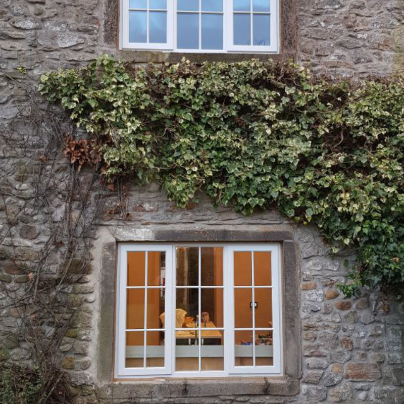 Full House of Bespoke Wooden Accoya Timber Flush Casement Windows. Handmade in our Rylstone Workshop, near Skipton, Ilkley, Clitheroe, Harrogate, Ripon, Settle. Installed in the Yorkshire Dales in Malham, Craven.